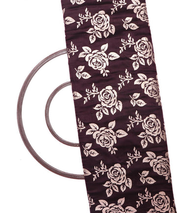 wine and golden floral pattern brocade lycra fabric b127 3459